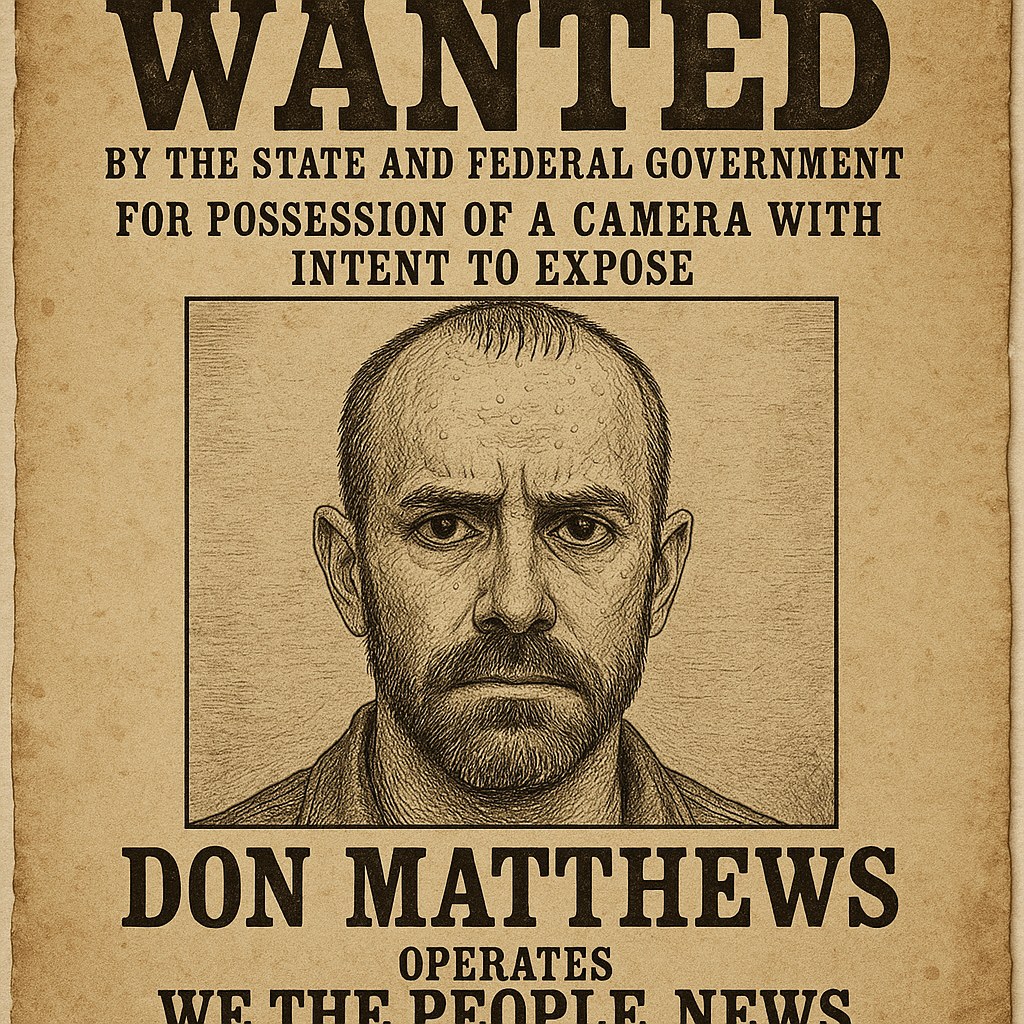 Wanted by the State and Federal Government for Possession of a Camera with Intent to Expose — Don Matthews, We The People News